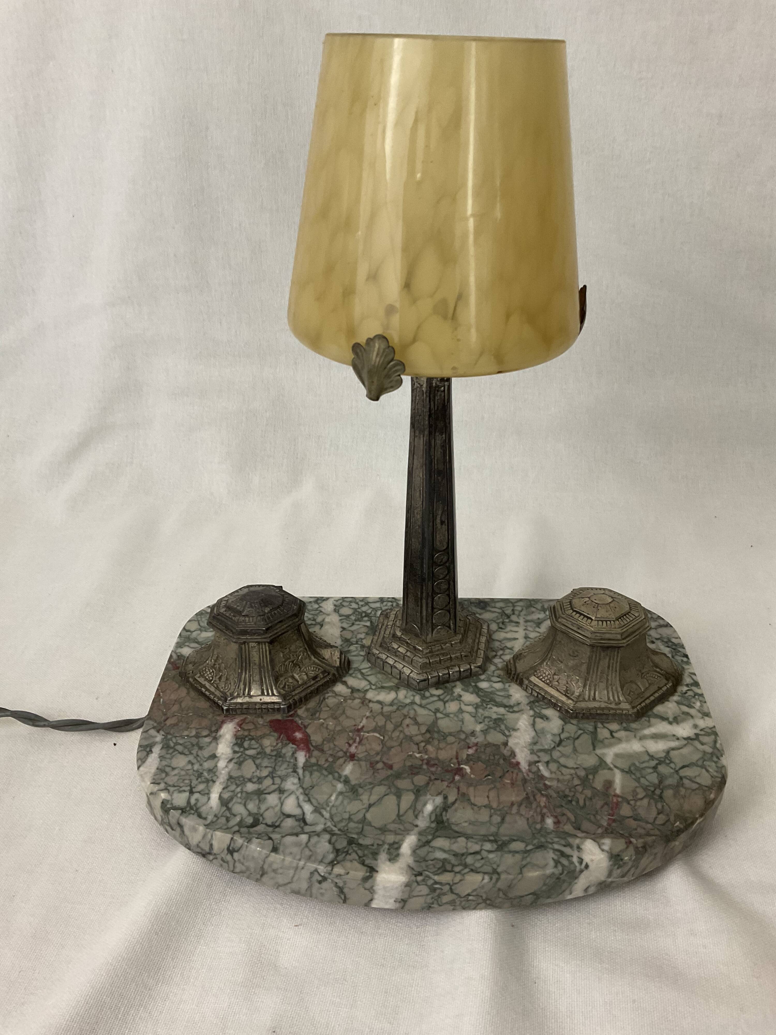 Desk lamp inkwell art nouveau art deco 1930s 30s
