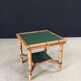 Mediterranean Bamboo Side Table in the style of Audoux Minet, France, 1950s