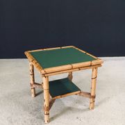 Mediterranean Bamboo Side Table in the style of Audoux Minet, France, 1950s