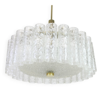 Superb glass tube chandelier from Murano by Doria, Germany, 1970s.