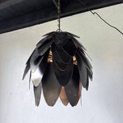 Brutalist suspension Jansen metal welded flower