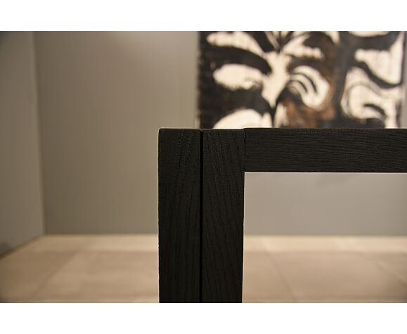 table a manger finition bois brule shou sugi ban selency