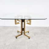 Geometrical brass dining table, 1970s