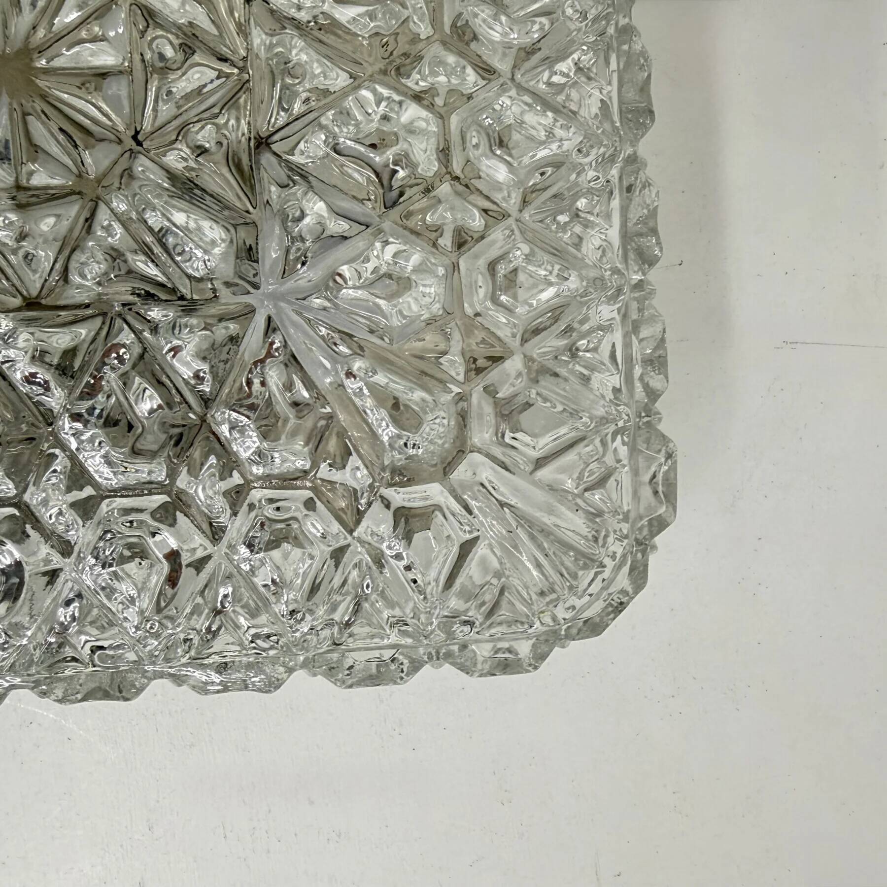 Mid-century crystal wall light / ceiling light by Limburg Glashütte, 1970s Germany