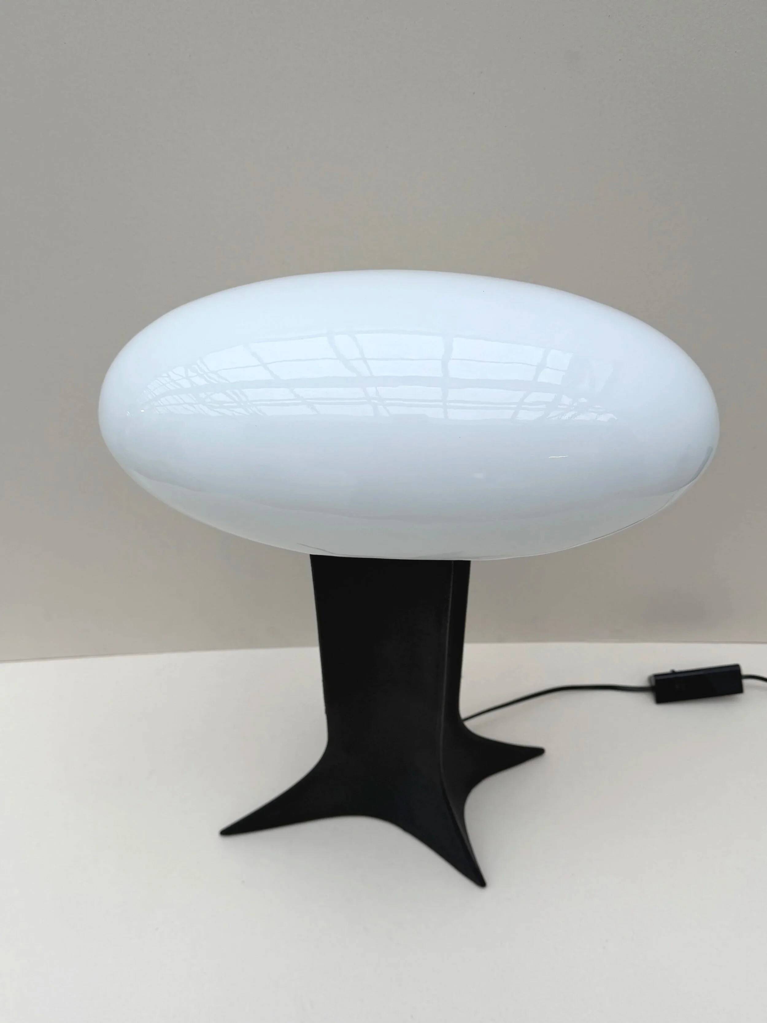 "mikos" lamp by diego chilo for sirrah in plastic and opaline, 1992
