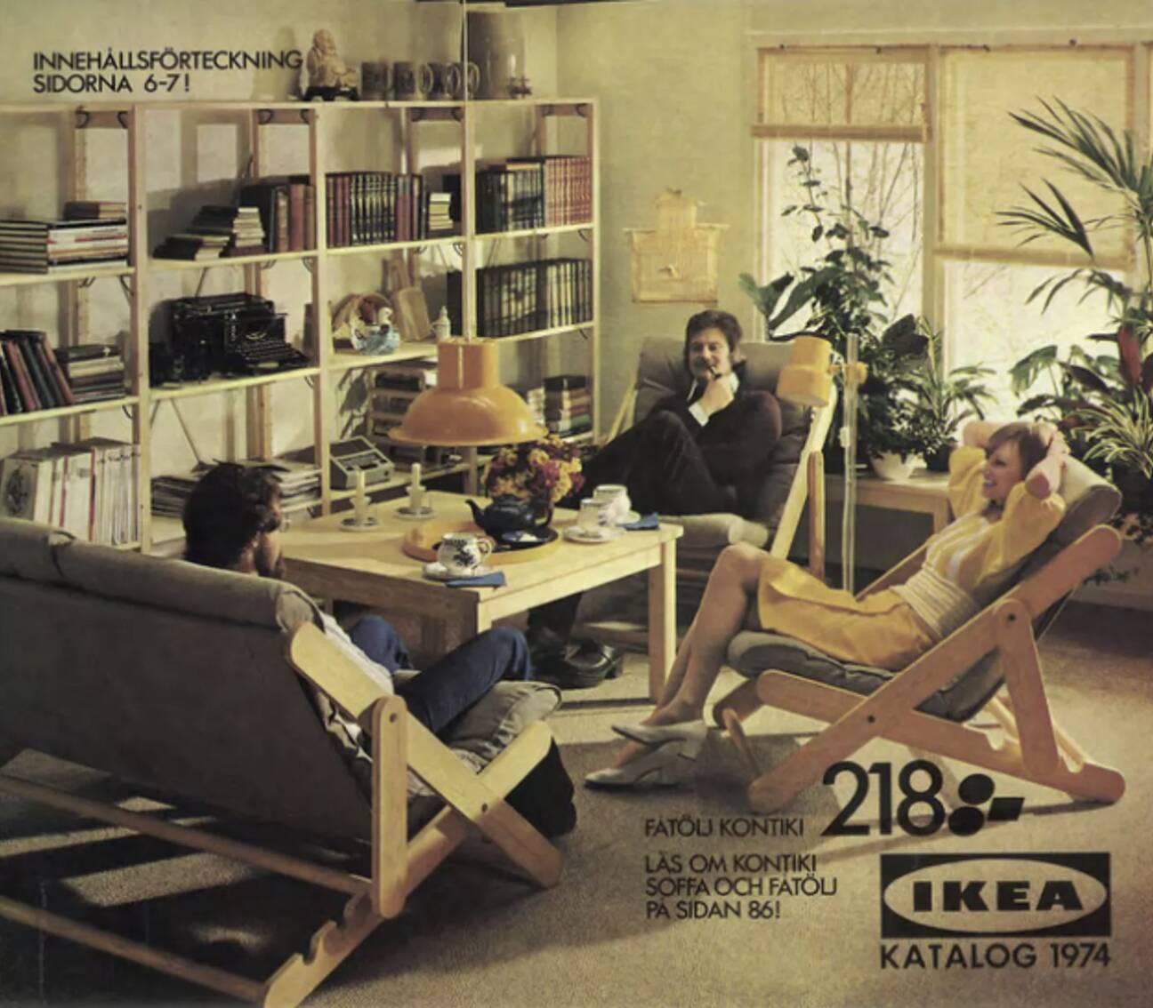 Lot 4 transats en pin Fatöli Kontiki Ikea 1970