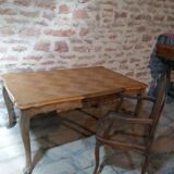 Louis XV style table in oak and cherry