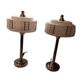 Paire de lampes art déco, globes 1930