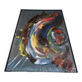"Vortex of Color" Abstract Expressionist Painting – Handmade in Paris