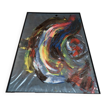"Vortex of Color" Abstract Expressionist Painting – Handmade in Paris
