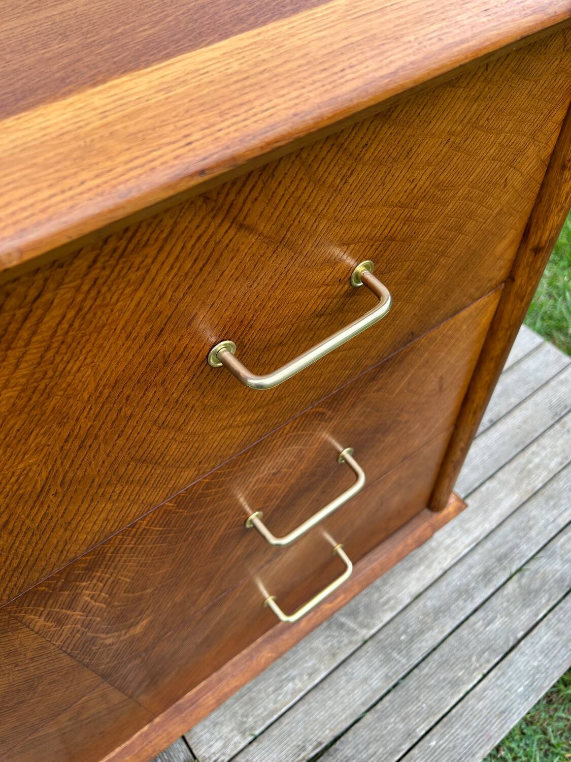 Vintage 1950s chest of drawers in gilded oak