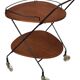 Desserte scandinave vintage en teck & métal, roulettes métal,  années 60