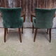 Pair of bridge art deco velvet armchairs
