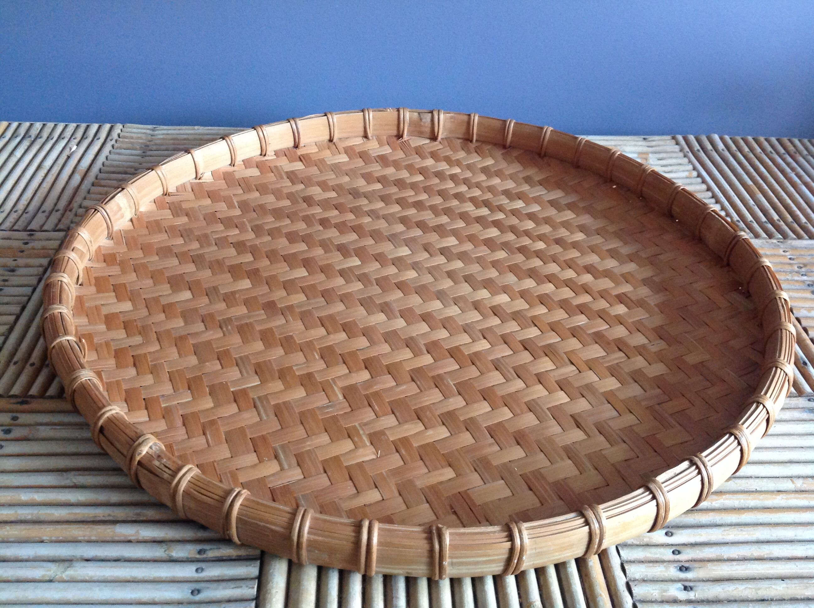 Braided bamboo platter