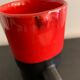 Vase en céramique botte cavalière rouge et noire Pol Chambost