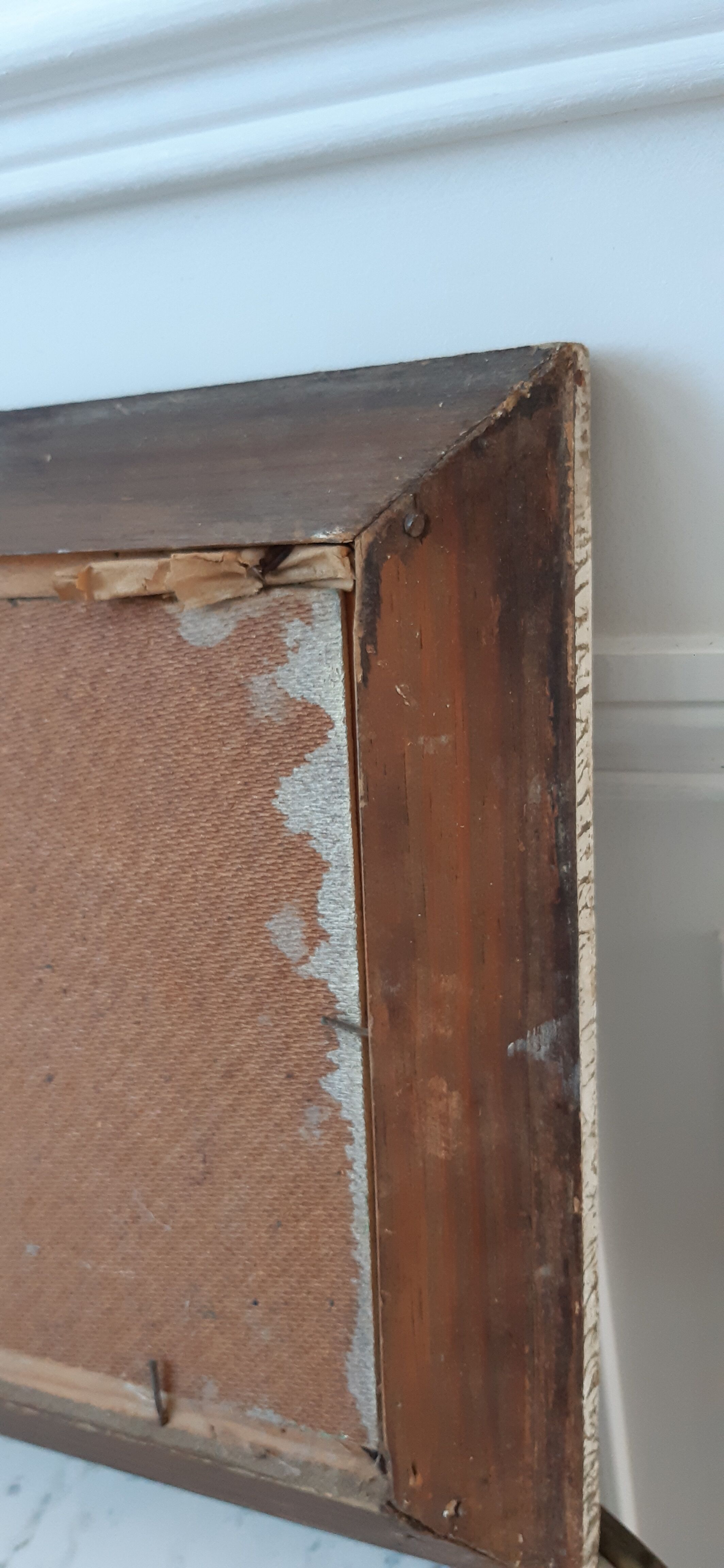 Oil on wood painting signed vintage