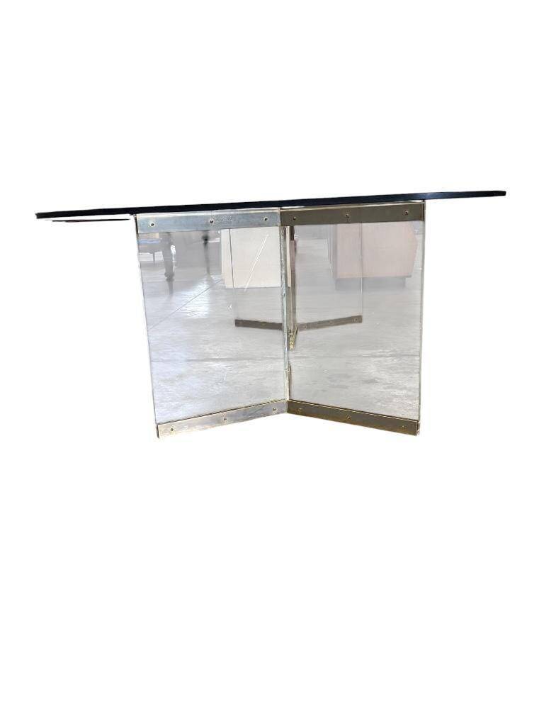Table / table à manger vintage en verre XL (3 mètres de long )