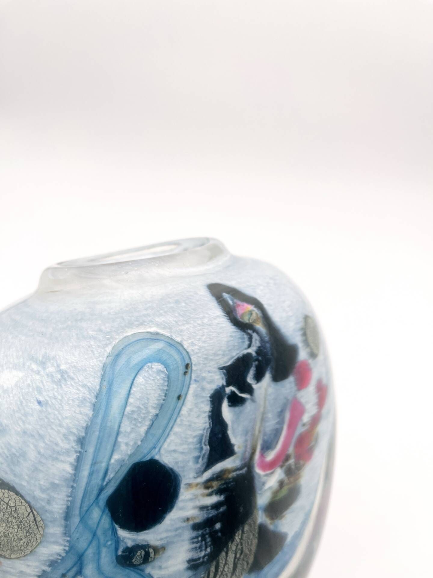 Vase Robert Pierini Studio Glass 1987 - 2.7kg - Signed - Drouot