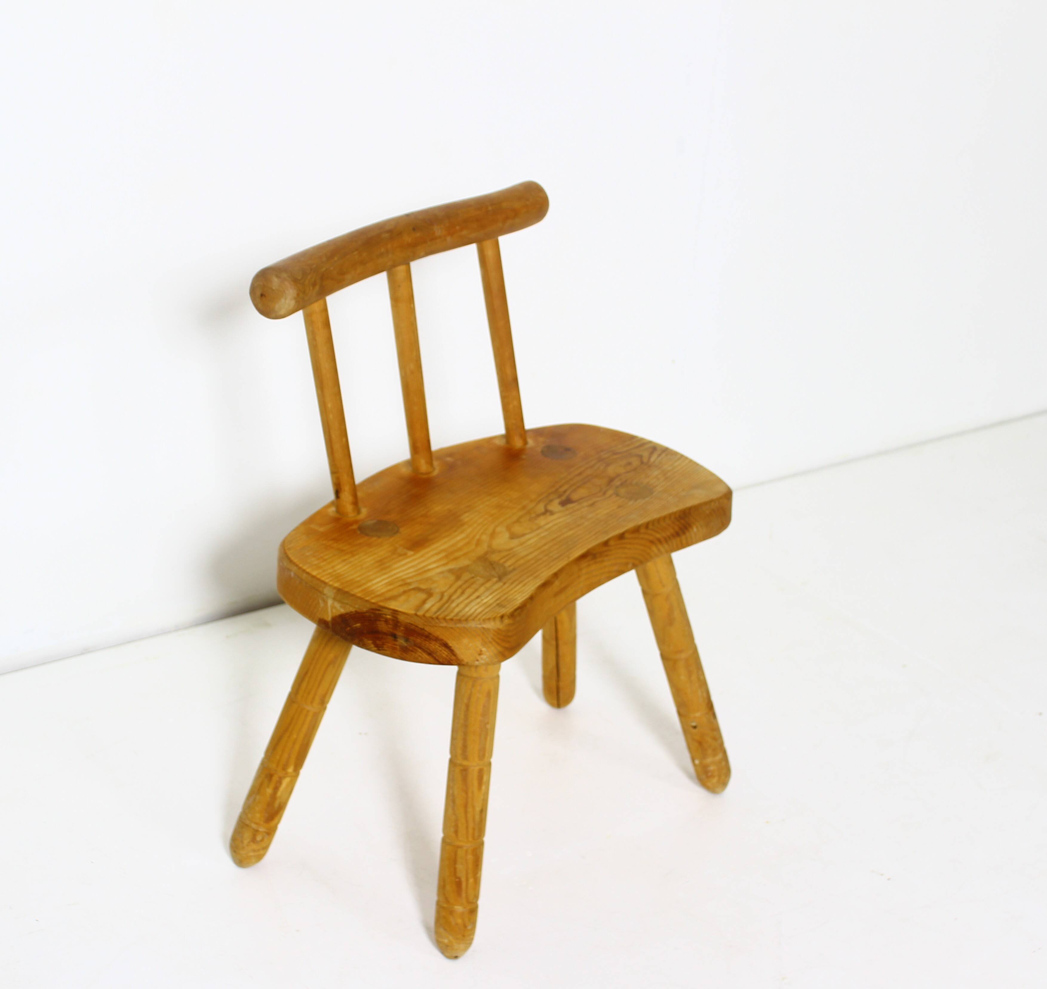 Tabouret suédois en pin 1975