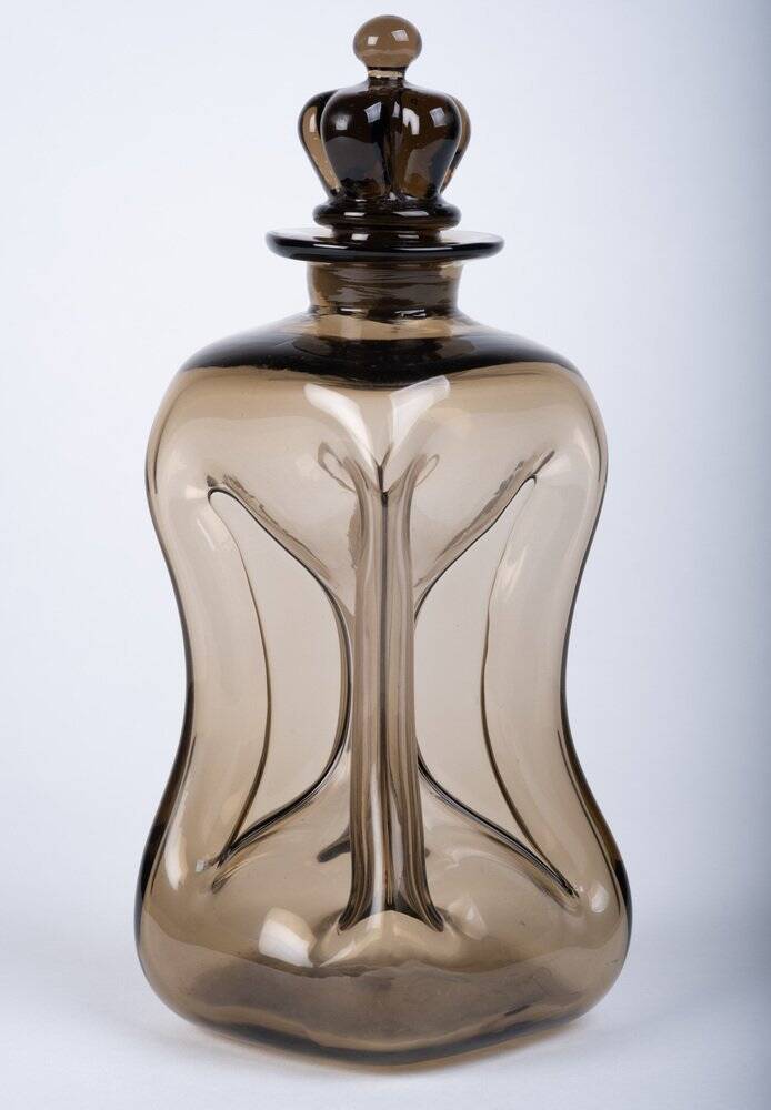 Kluk Kluk Mid-Century Glass Carafe by Jacob E. Bang for Holmegaard, Denmark