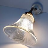 Brass porcelain glass wall light 1900