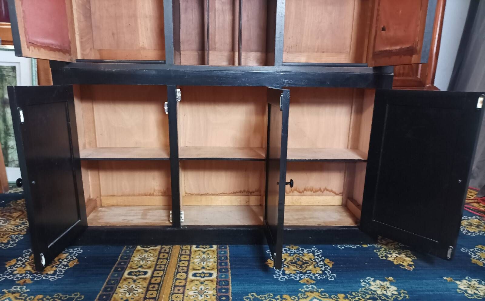 Vintage painted wooden bookshelf