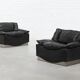 Paire de fauteuils lounge en cuir et acier de Luciano Frigerio, Italie 19