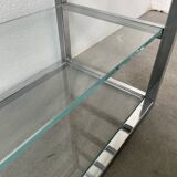 Pair of chrome and glass shelves from the 70s