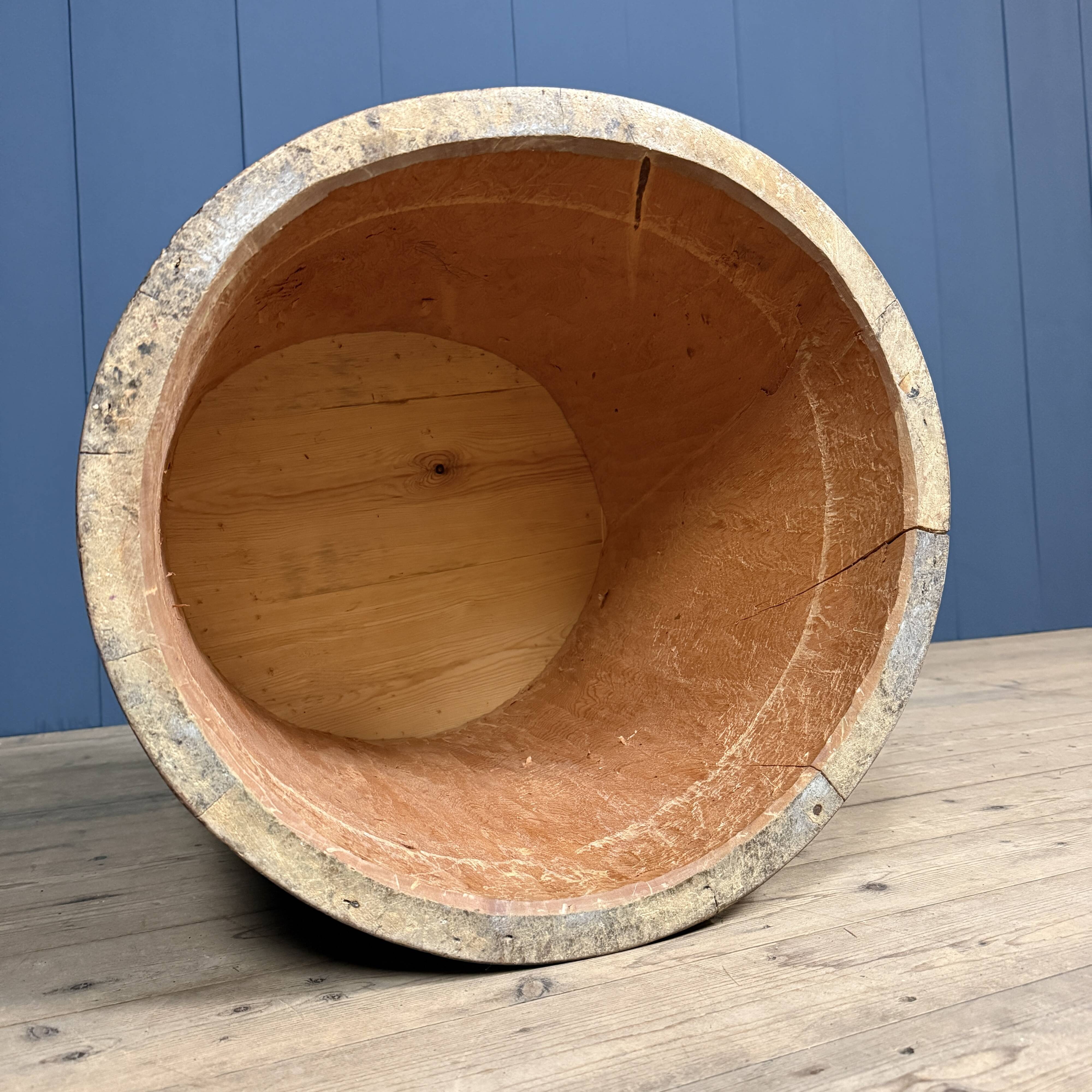 Old Swedish painted wooden trunk chair