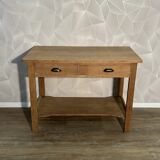 Console kitchen unit in stripped oak veneer
