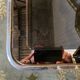 Coffee table in gilded metal and mirror glass with double top 1980