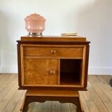 table de chevet en loupe d'orme art déco années 30