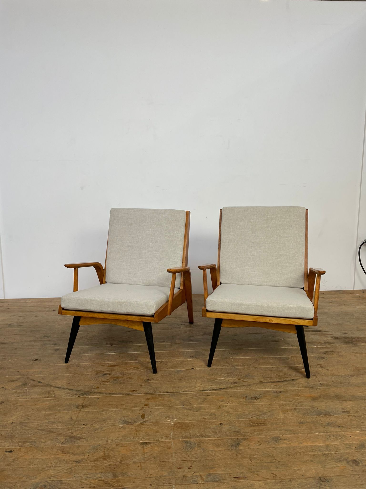 Set of two mid century easy chairs