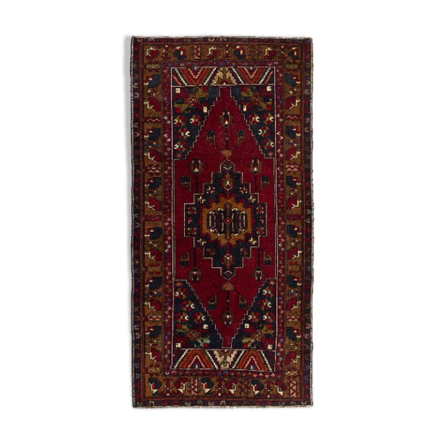Vintage oriental rug, turkish rug from 1970s. wool rug, handmade rug