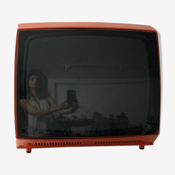 Télévision orange vintage années 70