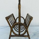 Bamboo rattan magazine rack 1960s
