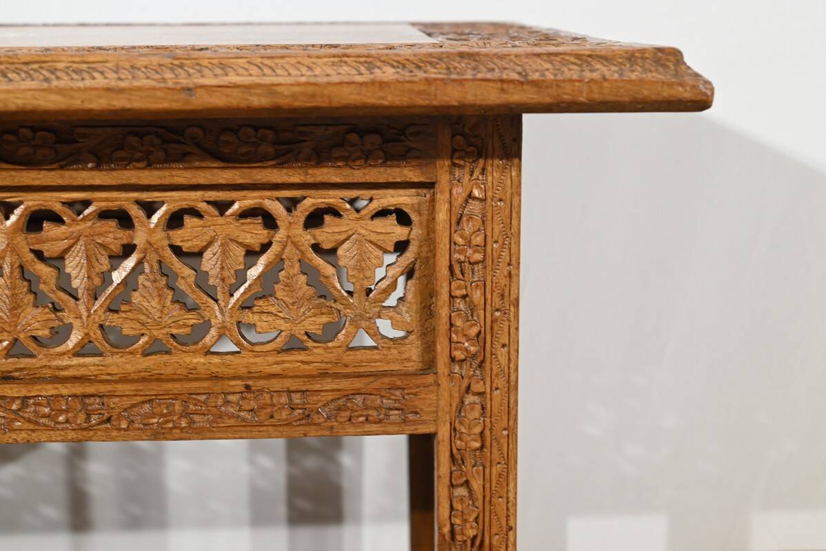 Table Orientale Pliante en Bois Exotique – Début XXe