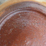 Flamed stoneware vase decorated with leaves