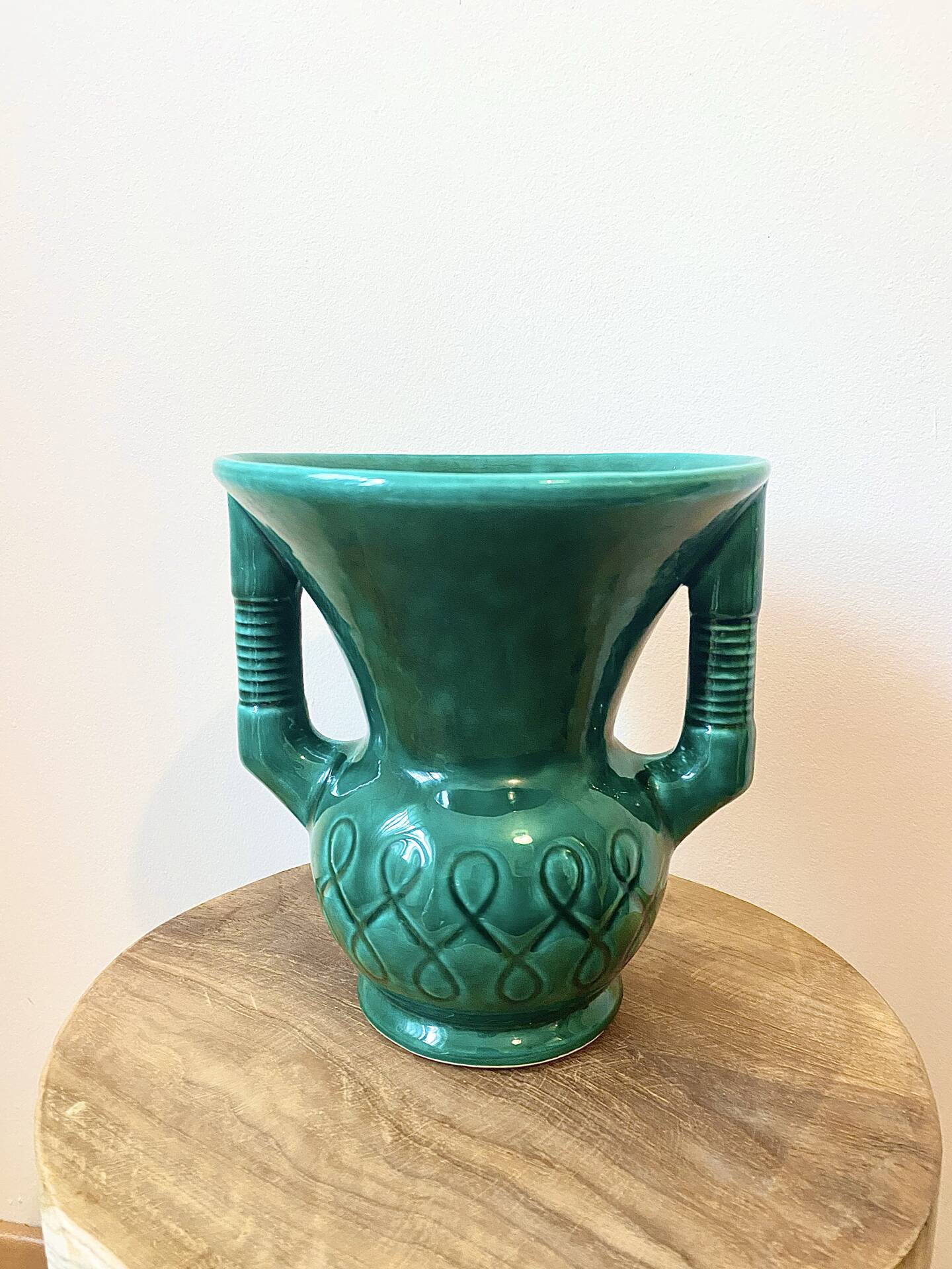 Green Vallauris ceramic vase