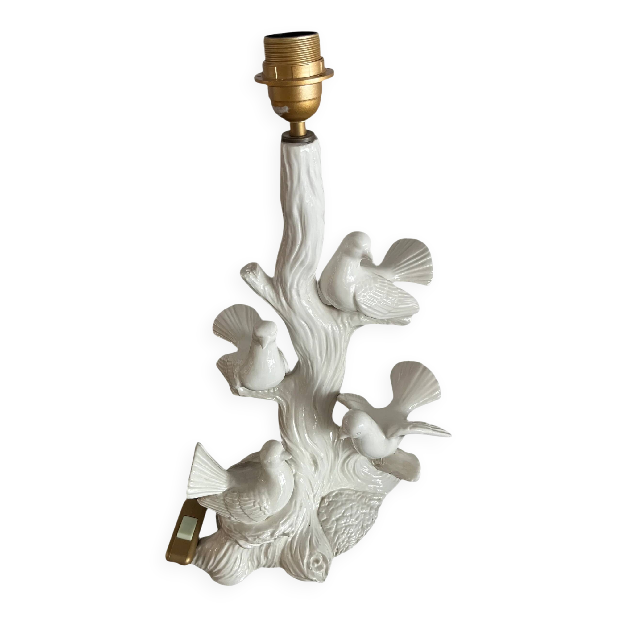 Lamp with 4 vintage doves