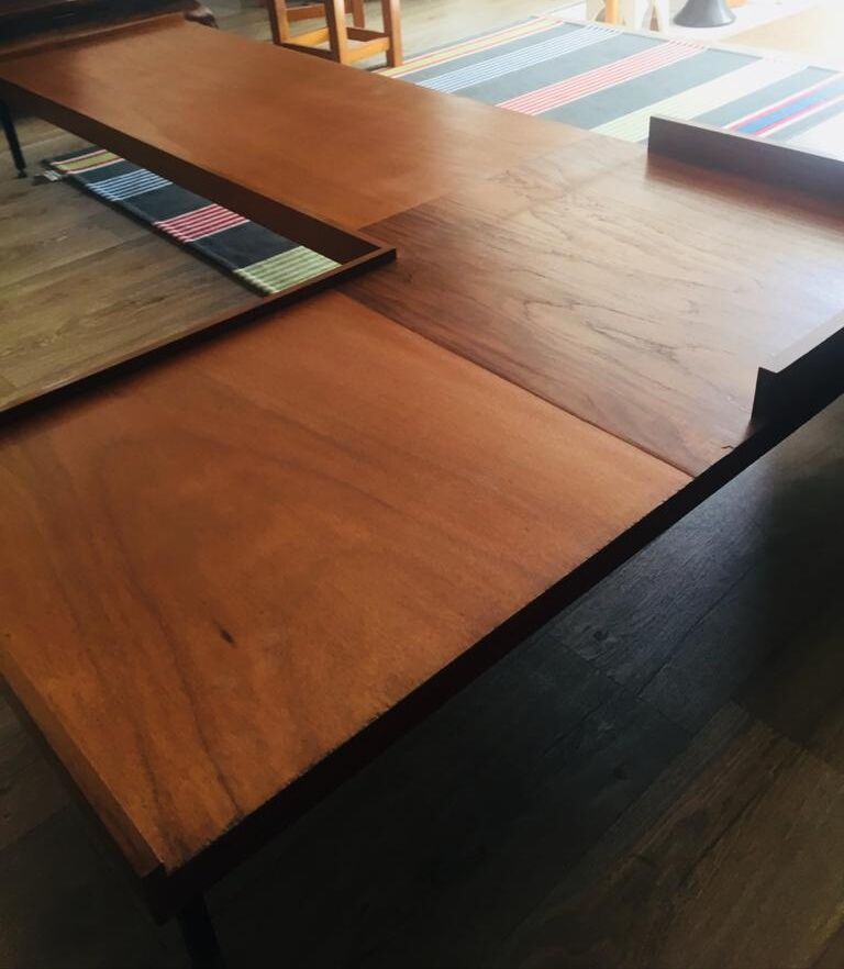 Daybed bench sofa angle teak and Scandinavian rosewood