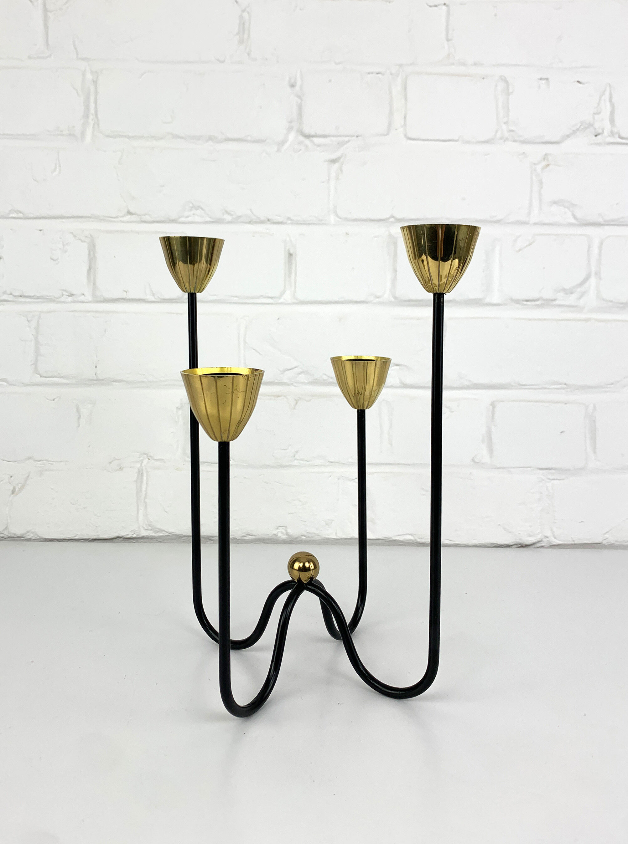 Mid-Century Scandinavian candlestick, Gunnar Ander's candle holder for Ystad Metall, Sweden