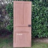 Series of 9 old communication doors, solid wood, both solid and glazed.