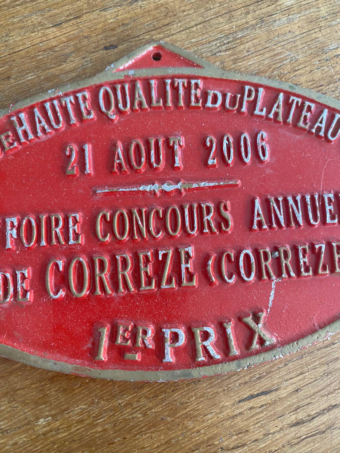 Agricultural competition plaque