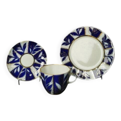 Ensemble café(3) s. yakovleva en cobalt, russie impériale lomonosov