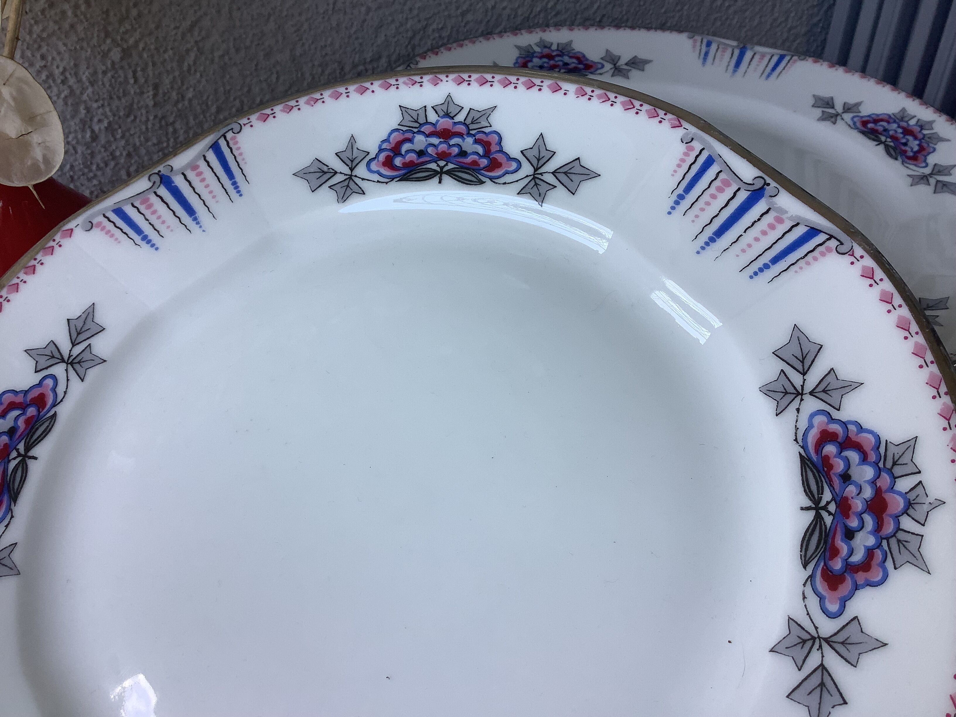 Limoges porcelain plates UML art deco