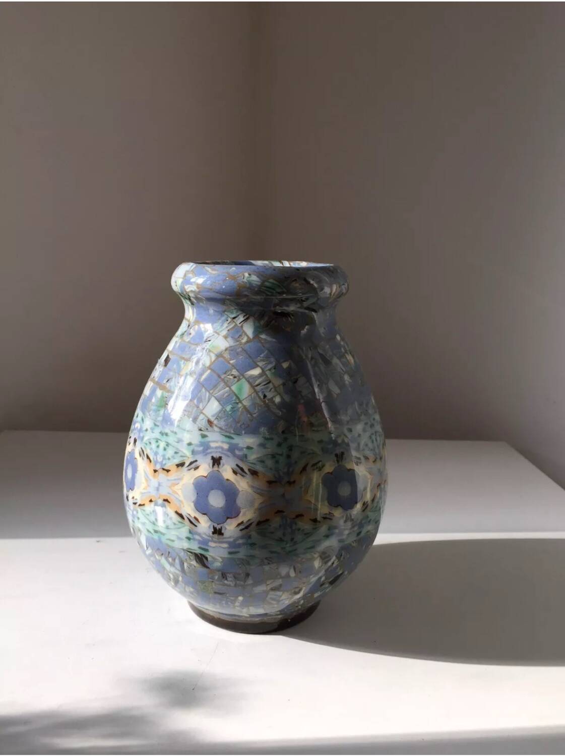 Gerbino vallauris mixed-earth vase