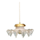 Vintage lace glass pendant lampshade, half white, half transparent