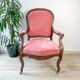 Louis Philippe armchair in pink velvet