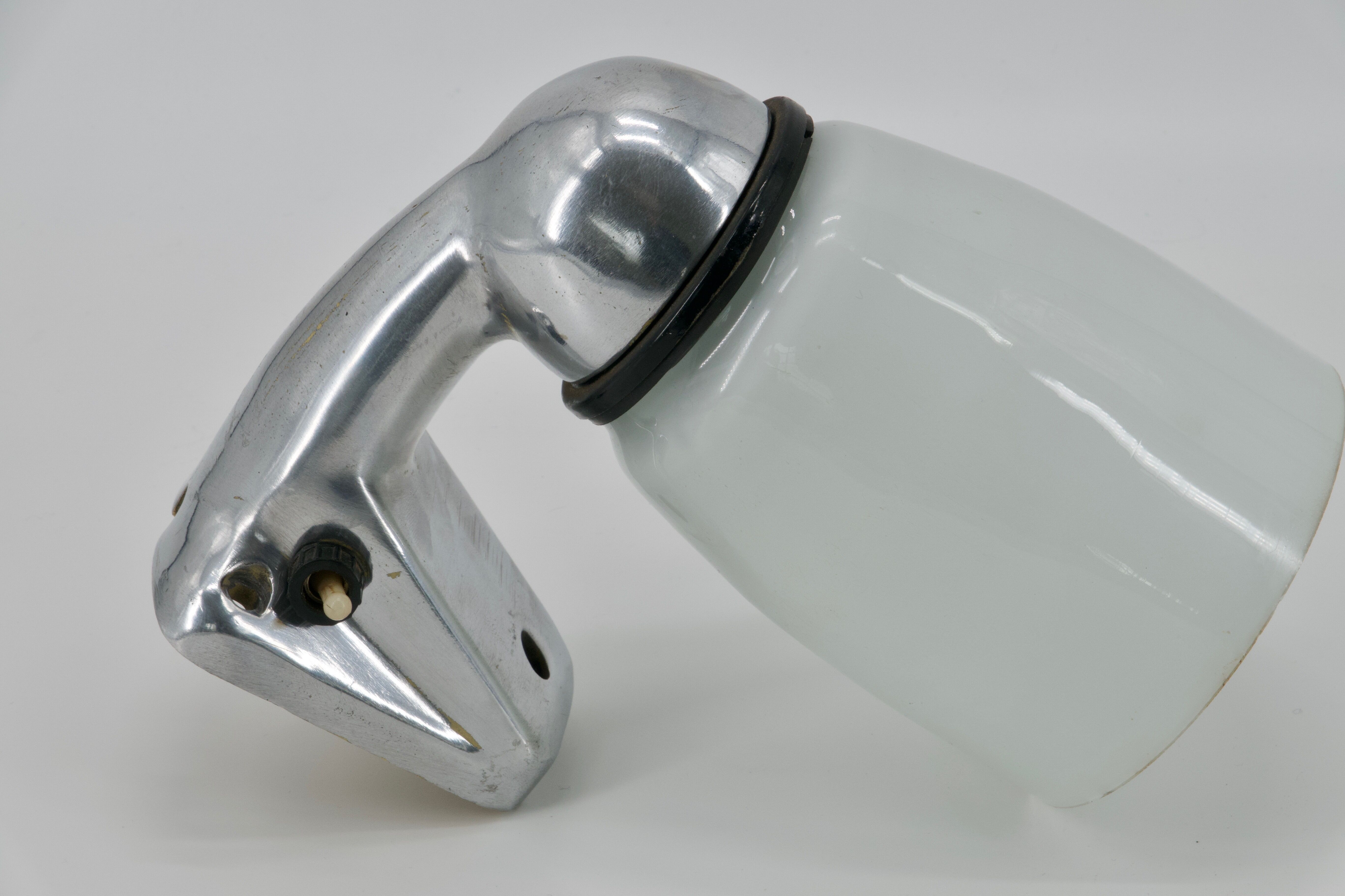 Aluminium cast iron and ancient opaline sconce